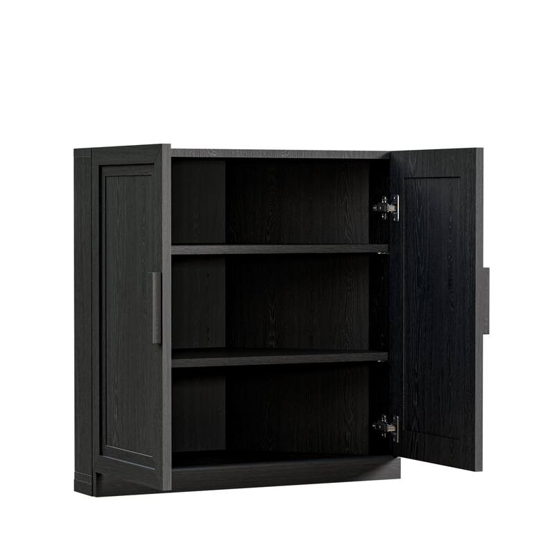 Corner Cabinet Wooden Corner Storage Organizer Cabinet with Adjustable Shelves