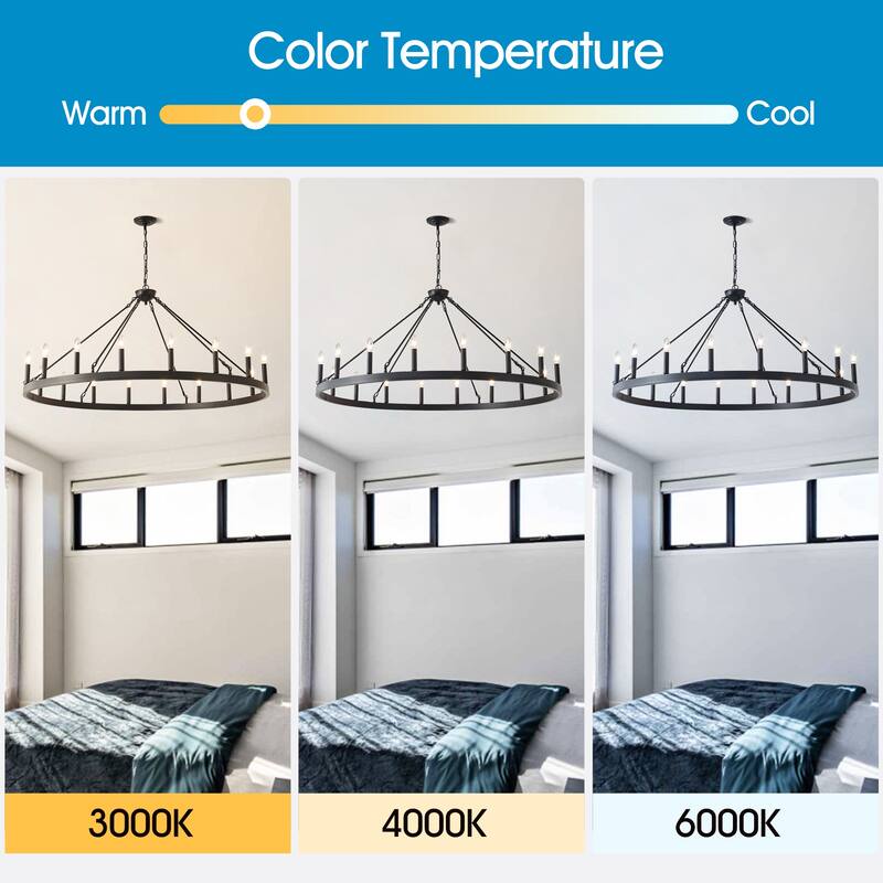 53.15 Inch Matte Black Wagon Wheel Chandelier With 18 light (No Bulbs) -E12