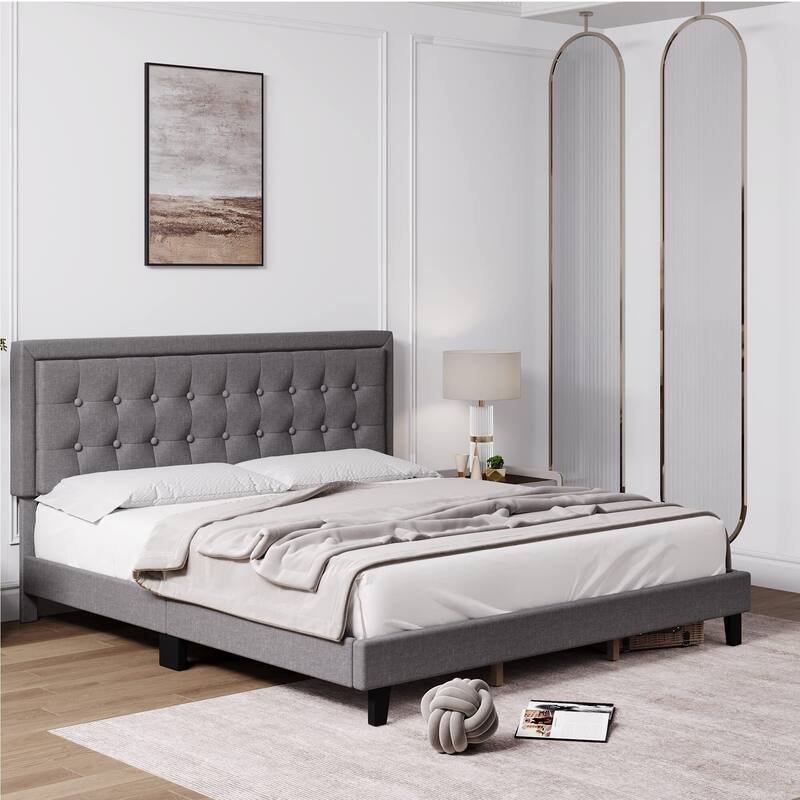 Platform Bed Frame - Light gray - California King