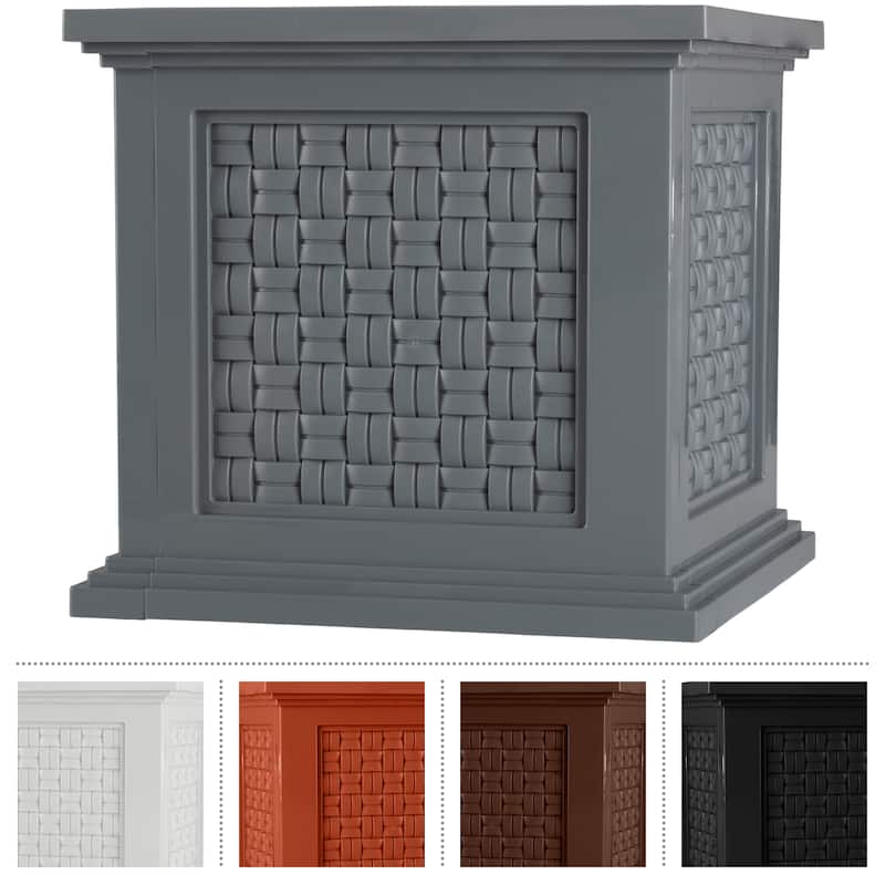 Pure Garden 14.65-in Faux Rattan Style Outdoor Planter Box