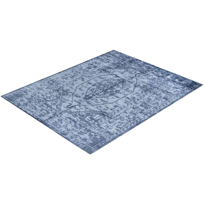 Modern One-of-a-Kind Hand-Knotted Area Rug - White, 8' 3" x 10' 6" - 8' 3" x 10' 6"