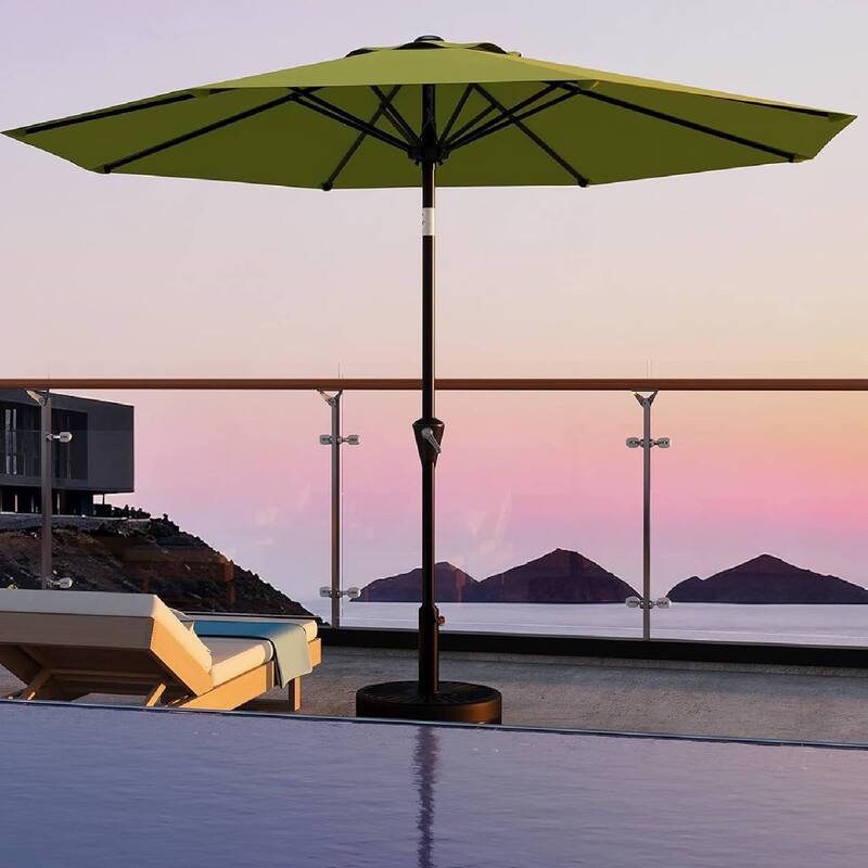 10FT Patio Umbrella with Smooth Crank Lift UV Protection Waterproof for Pool, Deck, Yard, Garden (No Base) - Green