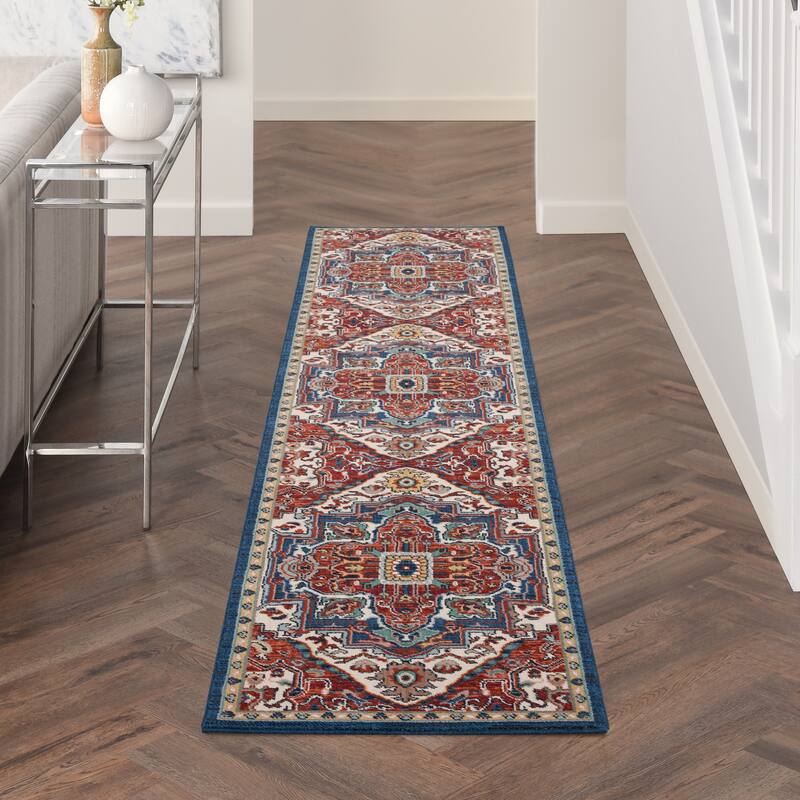 Nourison Parisa Traditional Persian Medallion Bordered Area Rug