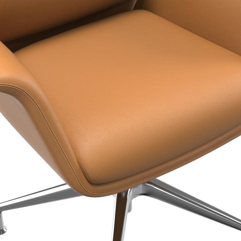 Summit Series Leather Office Chair with Aluminum Frame, Adjustable Height, Swivel, Sponge Cushion, Easy-Clean Design