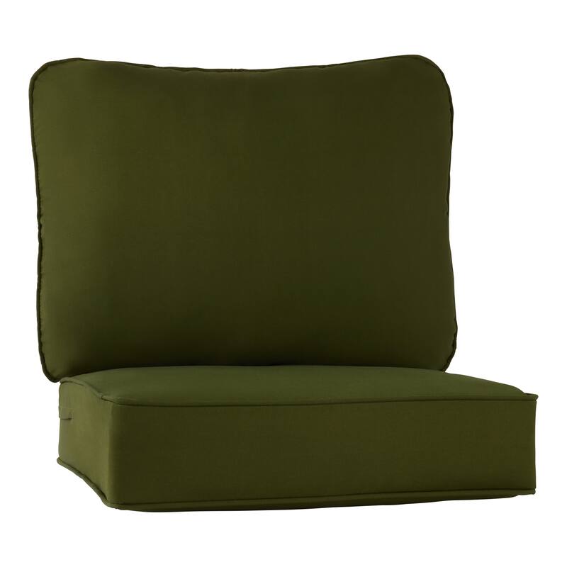 Outdoor 2-Piece Reversible Deep Seat Cushion Set (Cushions Only) - Hunter Green
