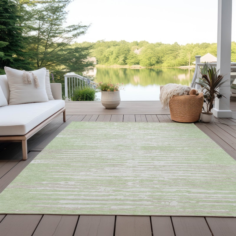 Machine Washable Indoor/ Outdoor Chantille Abstract Ombre Rug - Aloe - 2'6" x 3'10"