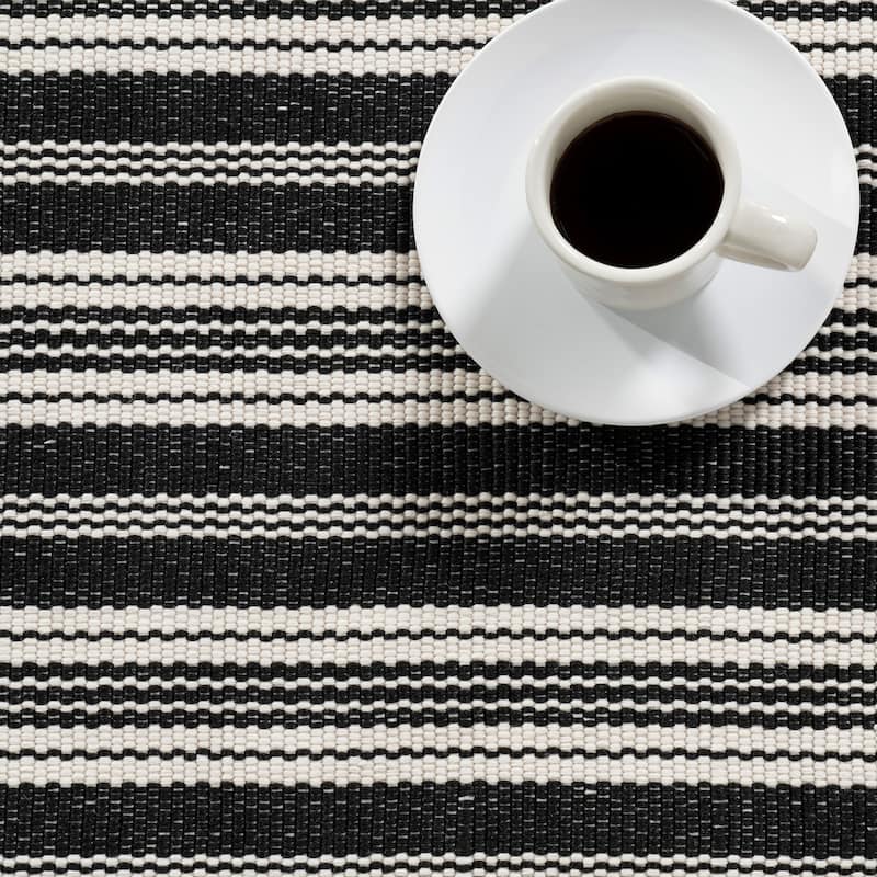 Home Conservatory Ticking Stripe Handwoven Indoor/Outdoor Area Rug