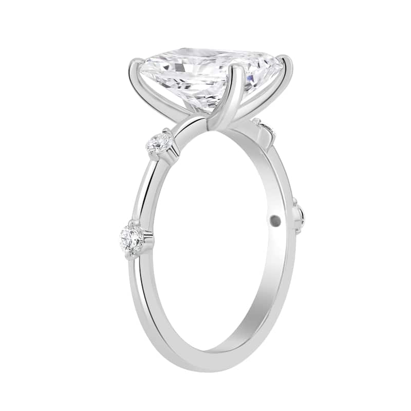 Auriya 14K Gold Tapered Emerald Lab Grown Diamond Engagement Ring 1.12 - 5.28ct. tw. (F-G, VS)