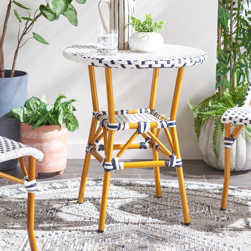 SAFAVIEH Marin Bistro Table - 24Wx24Dx29H - White/Navy