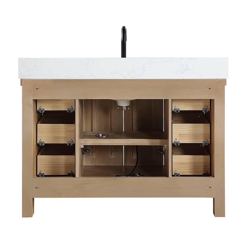 Javier Bath Vanity with Composite Stone Top without Mirror