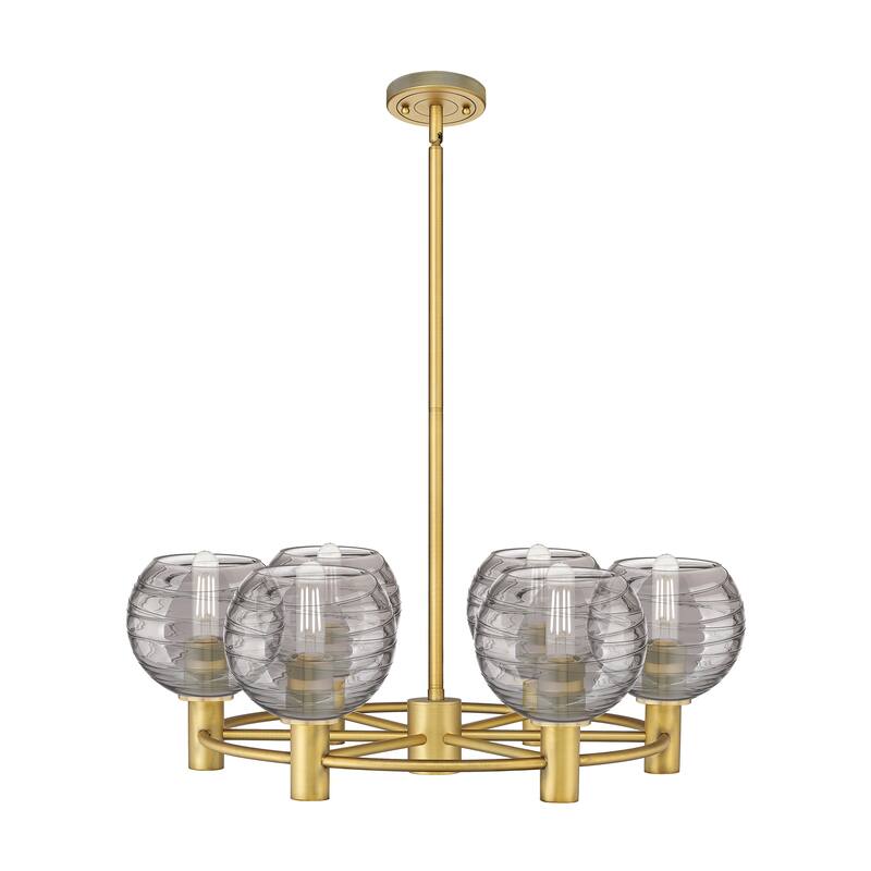 Innovations Lighting Downtown Urban - Crown Point - 6 Light 26" Athens Deco Swirl Stem Hung Chandelier