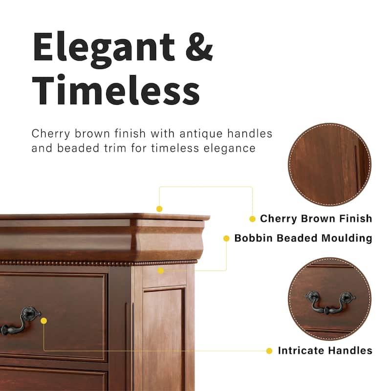 Diva Traditional Cherry Solid Wood 2-Drawer Nightstand by Furniture of America