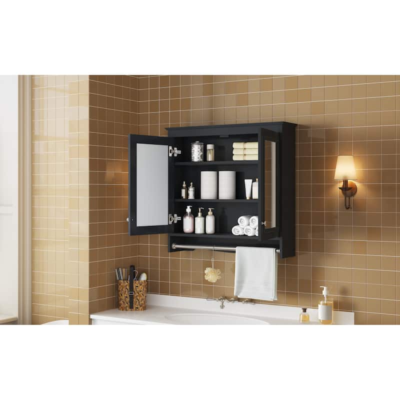 3-in-1 Bathroom Mirror Cabinet, 30"Wall Mounted Medicine Cabinet with Adjustable Shelves & Soft Close Doors