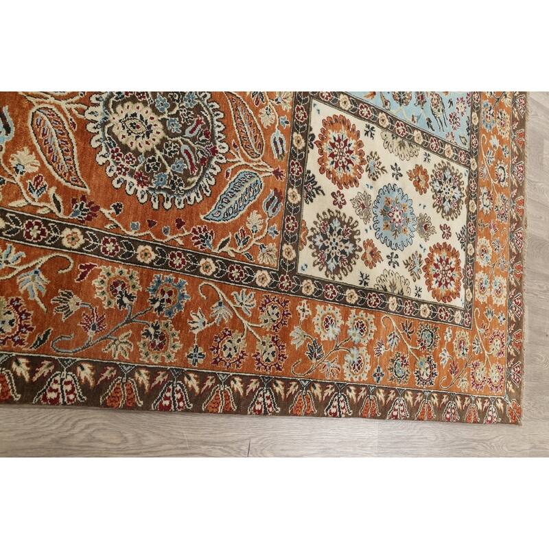 Vegetable Dye Garden Design Heriz Serapi Oriental Area Rug Handmade - 7'11" x 9'8"