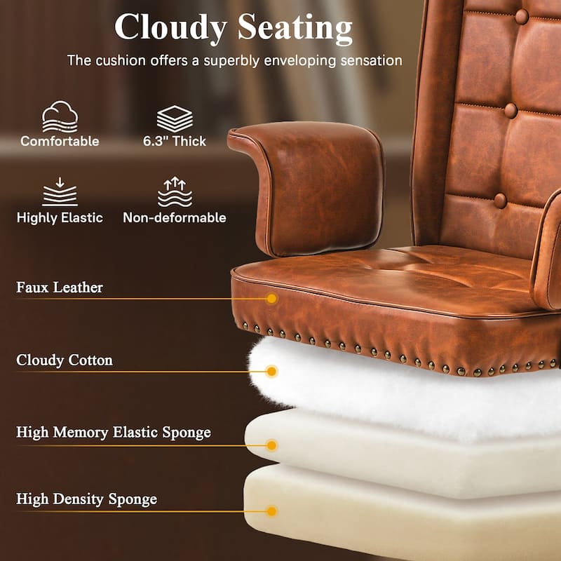Javlergo Adjustable Home Office Desk Chair Desk Chair Executive Office Chair Computer Chair Ergonomic Mid Back with 360° Swivel