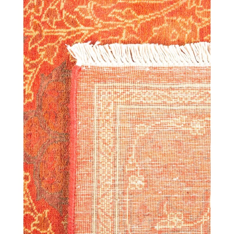 Overton Hand Knotted Wool Vintage Inspired Traditional Mogul Orange Area Rug - 2' 10" x 4' 0"