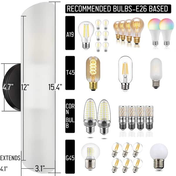 Syracuse Modern 2-Bulbs Cylinder Sconce Lighting Set of 2