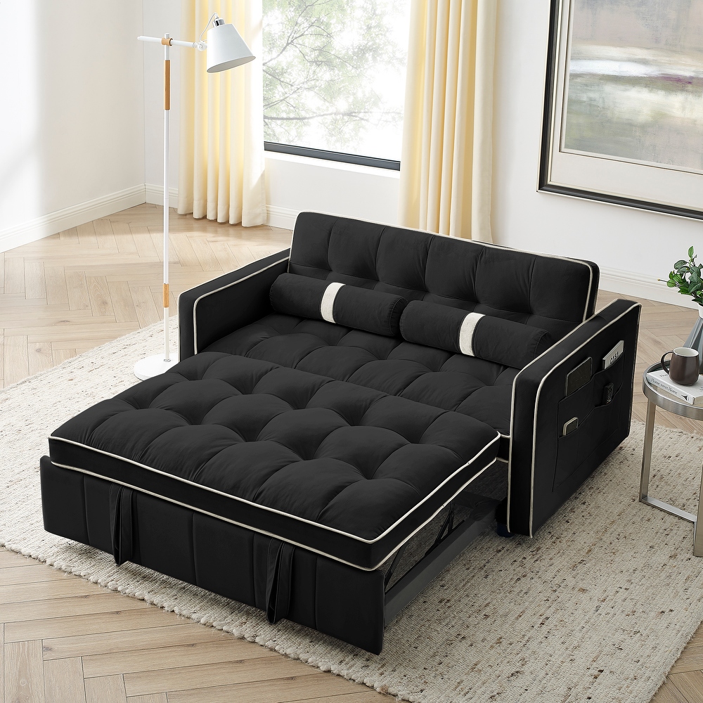 Black convertible store sofa