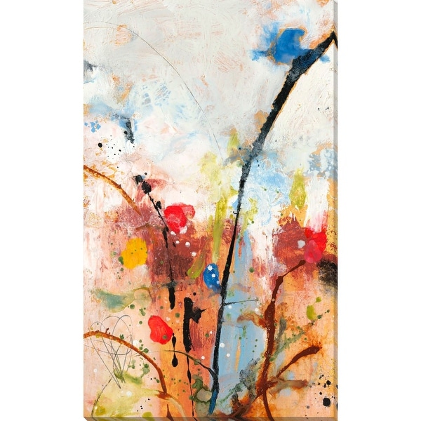 White and Red Rectangular Canvas Wall Art Decor 28" x 17" - N/A