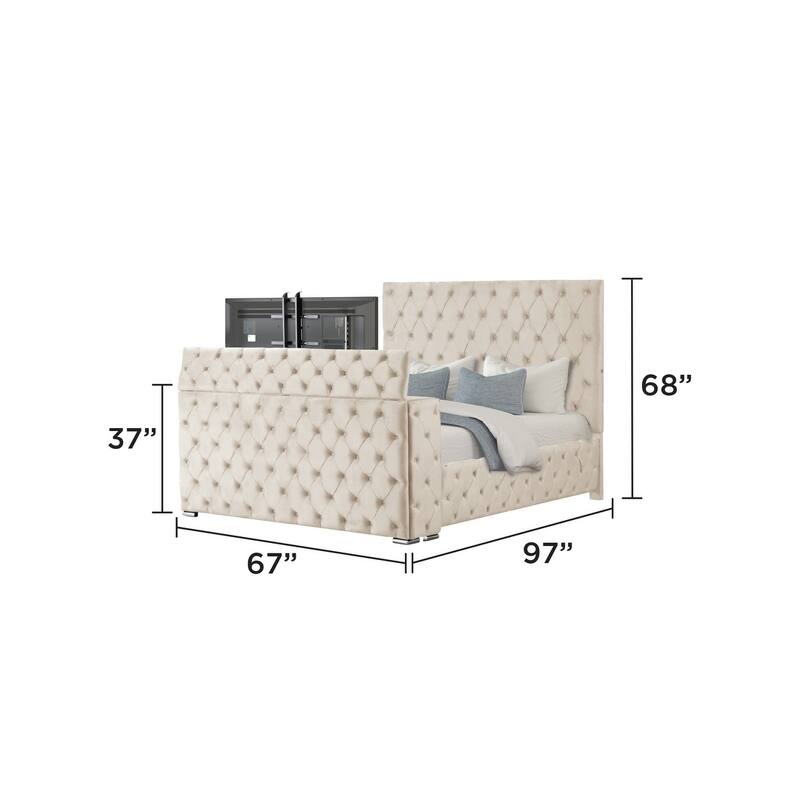 Encore King / Queen 4PC / 5PCS Vanity Bedroom Set in Beige / Black / Gray