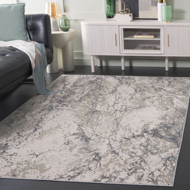 SAFAVIEH Noble Virjinia Viscose Slip Resistant Rug - 5'1" x 7'6" - Aqua/Beige - 5'1" x 7'6"