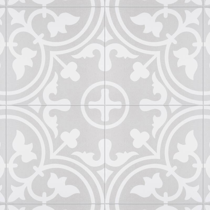 Merola Tile Arte Soft Grey 9-3/4" x 9-3/4" Porcelain Floor and Wall Tile