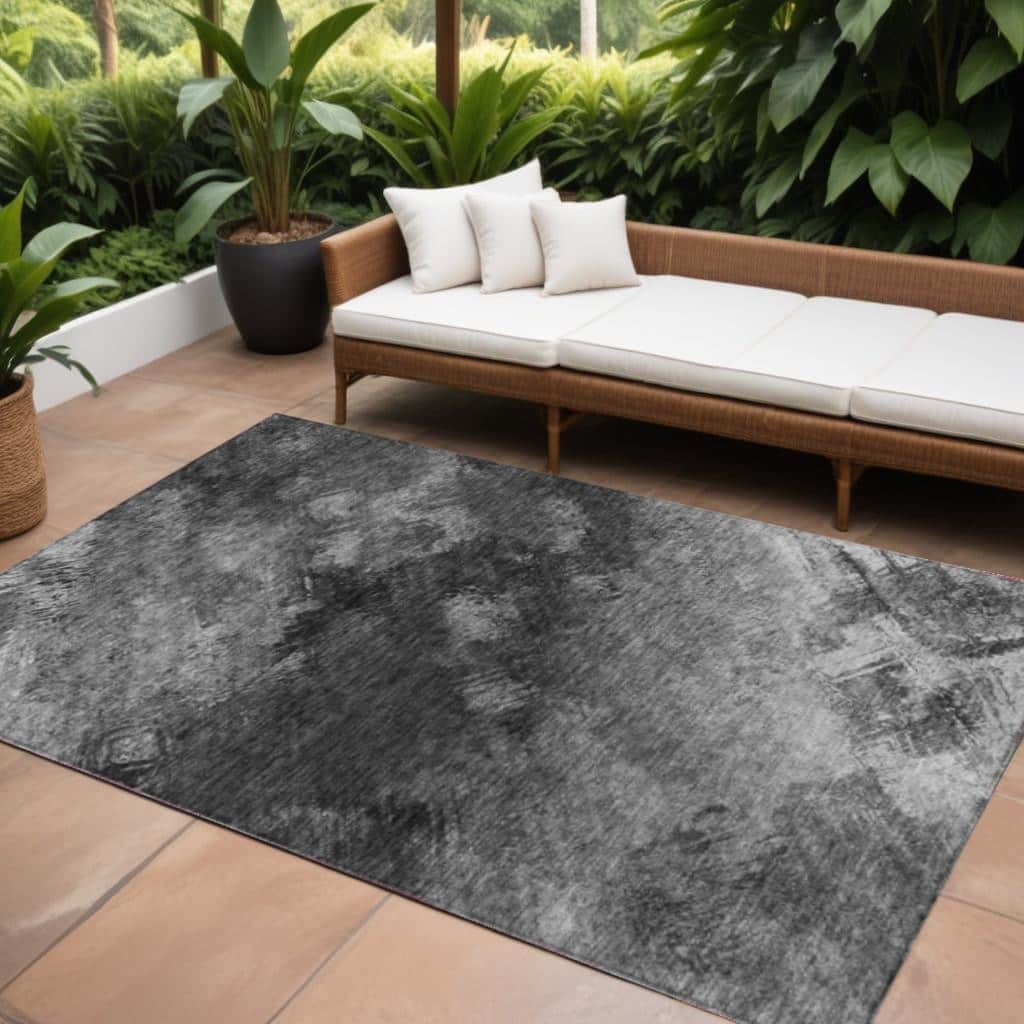 HomeRoots Abstract Transitional Rectangle Outdoor Rug