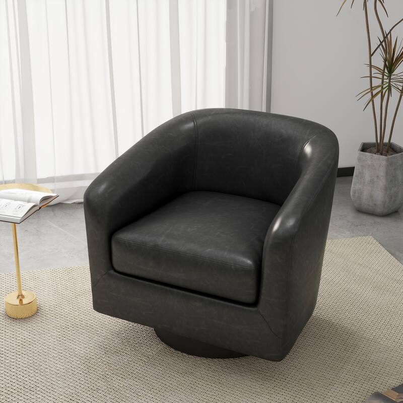 Modern 360°Swivel Accent Chairs Barrel Armchairs