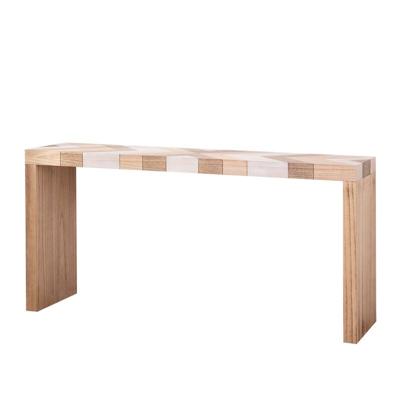 Modern Console Table with Chevron Patterned Top