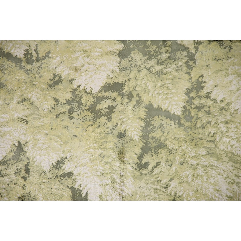 All-Over Green Abstract Modern Area Rug Hand-knotted Wool Carpet - 4'8"x 6'6"