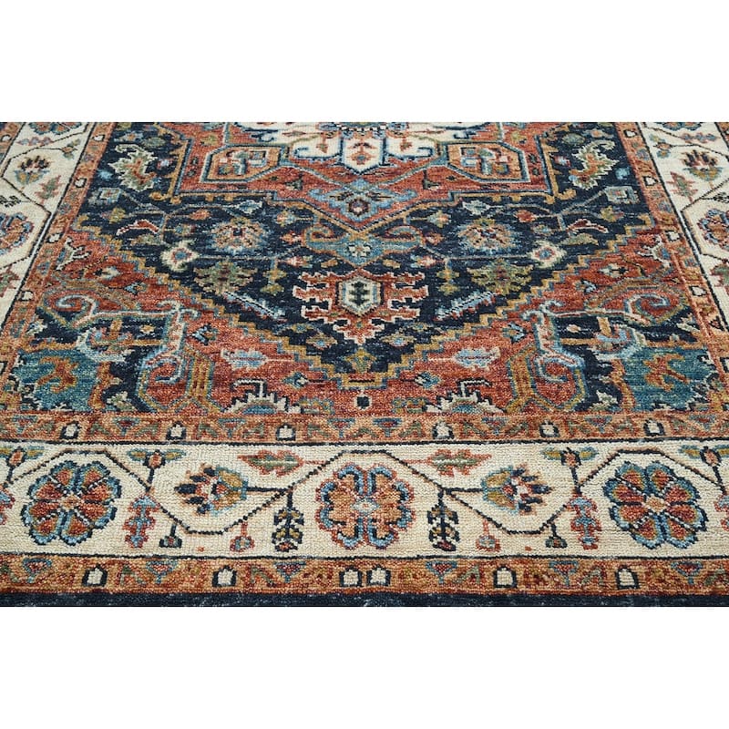 Traditional Oushak Wool Oriental Area Rug Multi Size Navy Hand Knotted