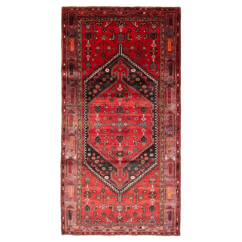 ECARPETGALLERY Hand-knotted Andelz Red Wool Rug - 4'6 x 8'5 - Red - 4'6 x 8'5