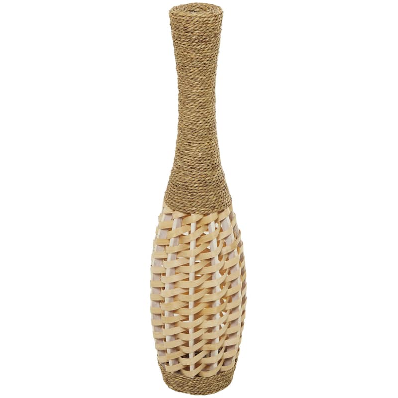 Seagrass Handmade Tall Woven Floor Decorative Vase - Brown - Roche River Decor