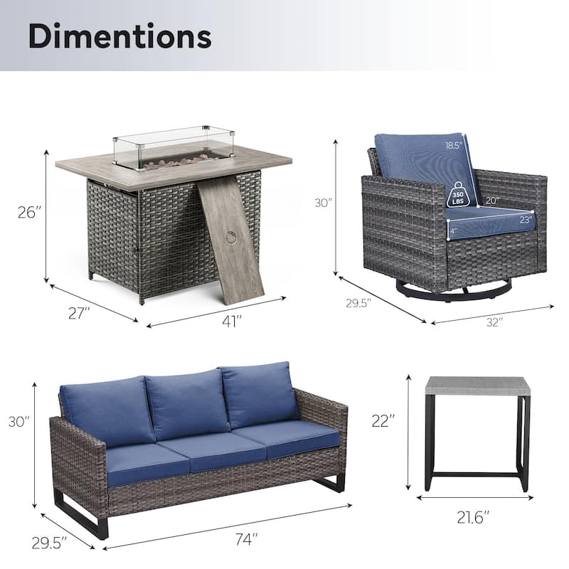 Outdoor Fire Pit Table with Patio Funiture