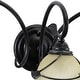 preview thumbnail 6 of 6, Vine 3-Light 27.5 in. W Oil Shale Rustic Bathroom Vanity Lighting Fixture, Amber Flake Scalloped Glass Shade, Leaf Motif Wall Lt