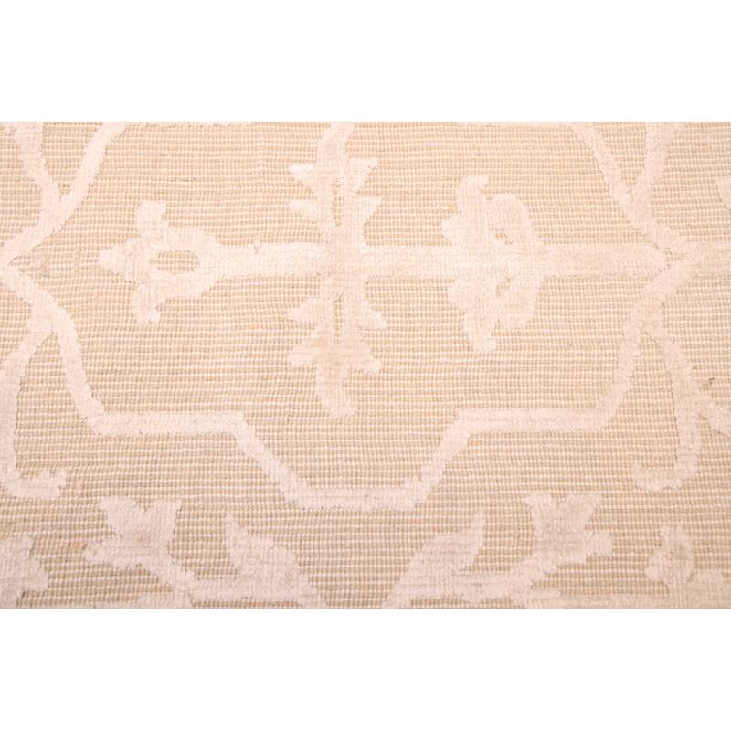 ECARPETGALLERY Hand Loomed Elysian Beige, Ivory Viscose, Wool Rug - 8'3 x 11'10
