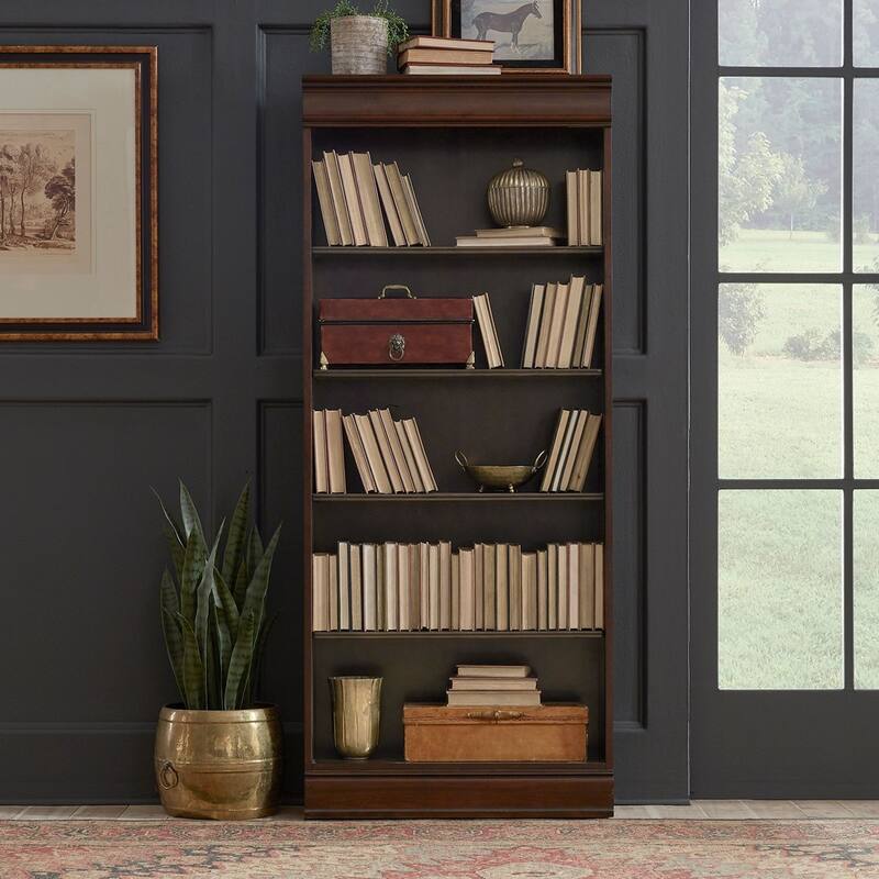 Brayton Manor Cognac Jr Executive 72 Inch Bookcase - Brown