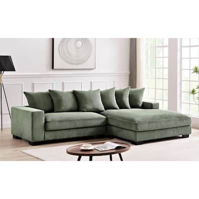 Us Pride Furniture Payan 102.4" Wide Corduroy L-Shape Sectional Sofa