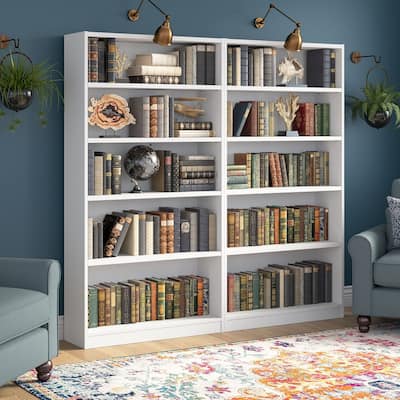 Universal Tall 5 Shelf Bookcase Storage - Set of 2 by Bush Furniture