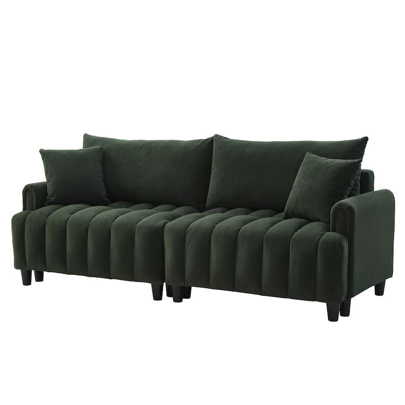 Futon Loveseat Couch Convertible into Sleeper Sofa Bed with Hidden Storage and Adjustable Backrest, Modern Loveseat Sleeper