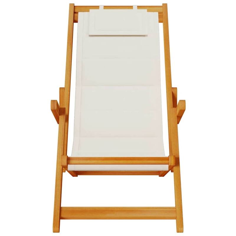 vidaXL Beach Chair 61.5 x 123 x 82cm Solid Acacia wood - 24.2 x 48.4 x 32.3 in