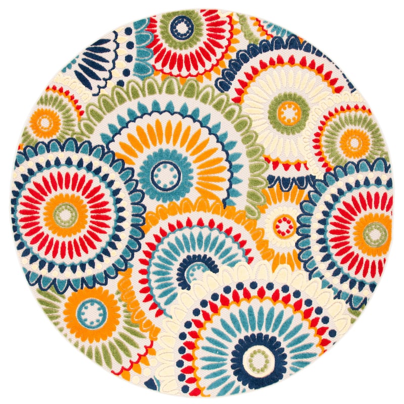 SAFAVIEH Cabana Mrinal Indoor/ Outdoor Waterproof Patio Floral Rug