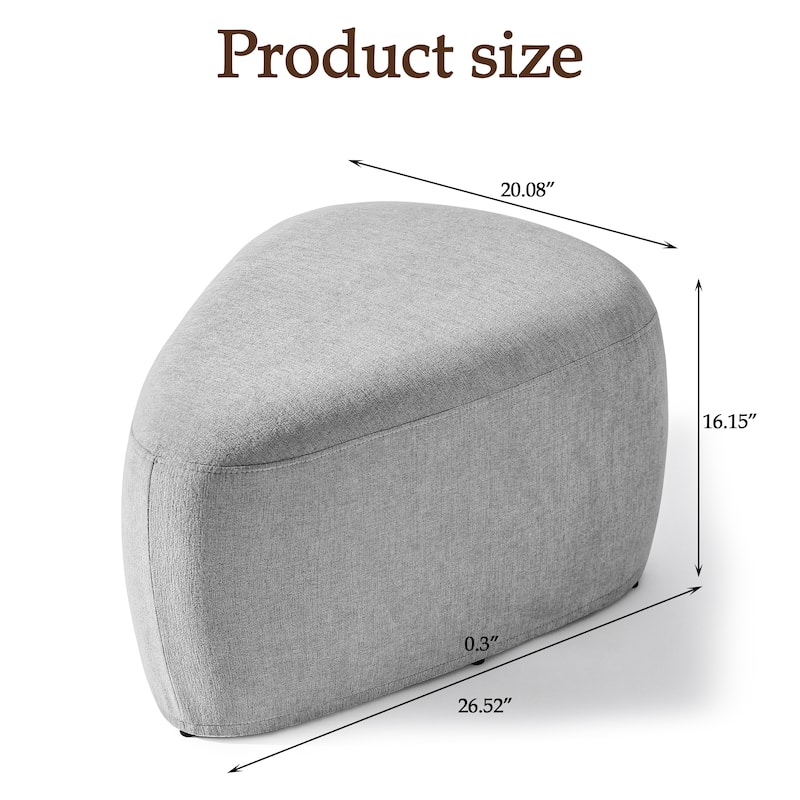 Leon 26"/43" W Chenille Triangle Cocktail Ottoman Set