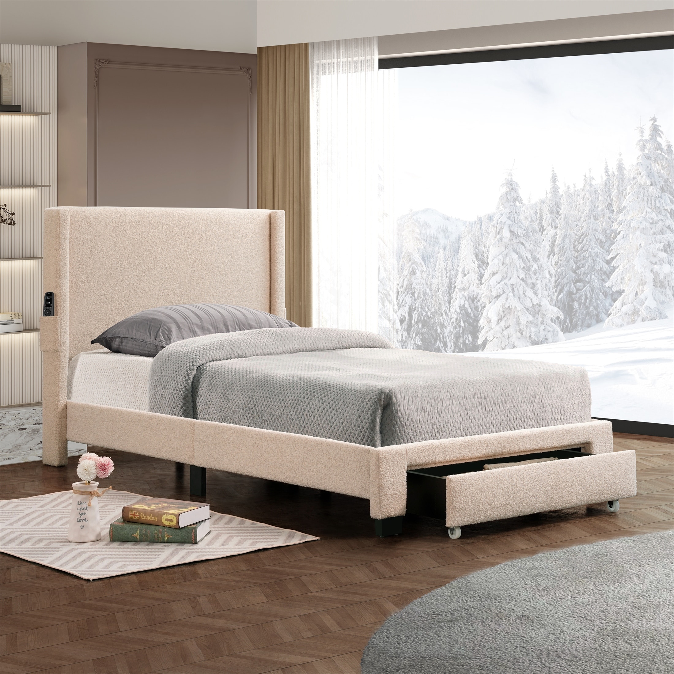 Twin sales wingback bed