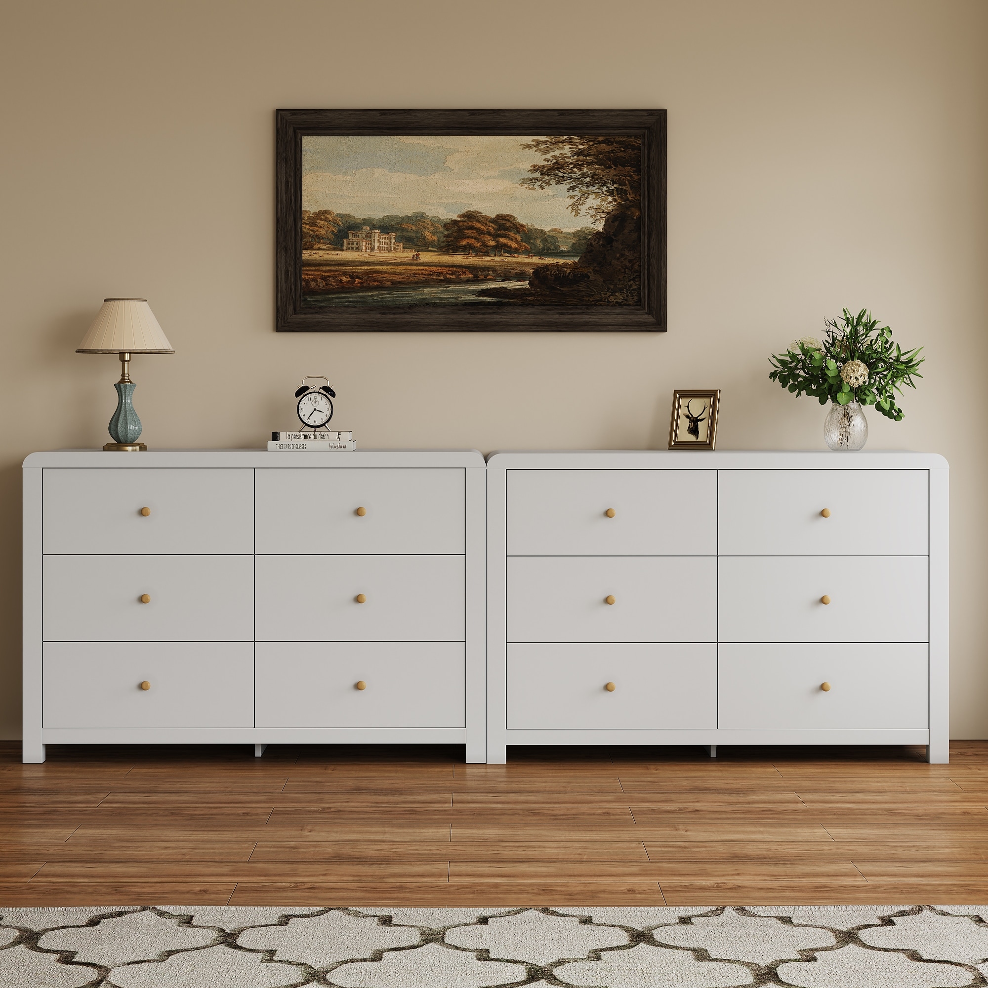plain white dresser Traditional with 6 Drawers, Storage Dresser, Chest Dresser providing ample storage for your daily necessities and keeping your home organized Modern 3 Drawer Dresser White