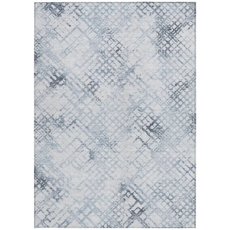 HomeRoots Geometric Transitional Rectangle Outdoor Rug