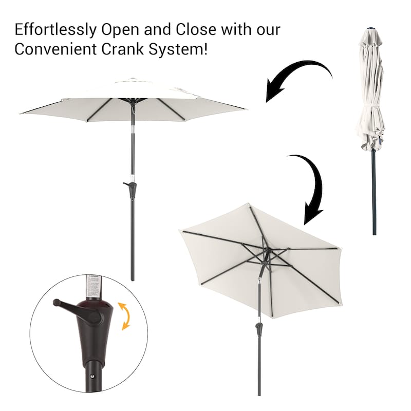 BONOSUKI Patio 7.5FT Market Umbrellas Table Umbrella With Tilt Button