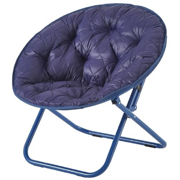 slide 2 of 6, Urban Lifestyle Quilted Folding Saucer Chair Navy Blue