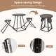 preview thumbnail 7 of 8, Costway 3-Piece Bar Table Set Round Pub Dining Table & 2 Foldable - See Details