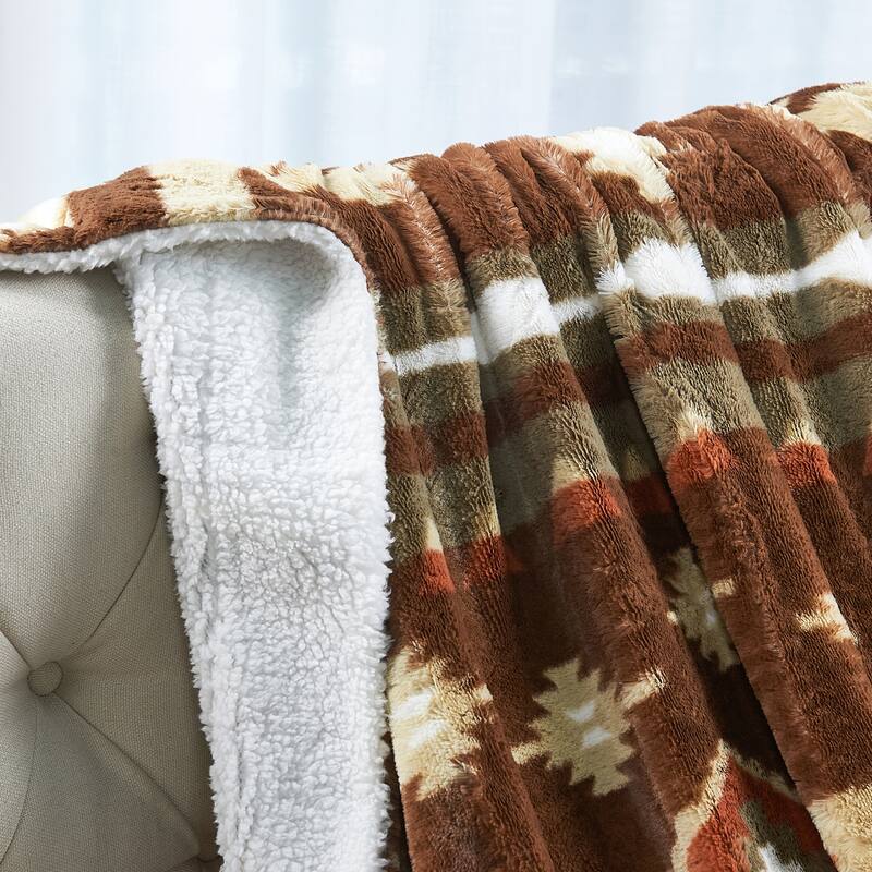 Fauxfur Southwest Throw with Sherpa Backing